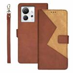For Infinix Zero Ultra 5G idewei Two-color Splicing Leather Phone Case(Brown)