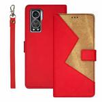 For ZTE Axon 30S idewei Two-color Splicing Leather Phone Case(Red)