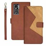 For ZTE Axon 30S idewei Two-color Splicing Leather Phone Case(Brown)