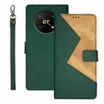 For Honor X40 GT idewei Two-color Splicing Leather Phone Case(Green)