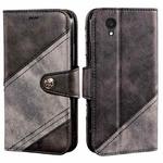 For Alcatel 1 Ultra idewei Color Contrast Retro Texture Leather Phone Case(Black)