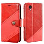For Alcatel 1 Ultra idewei Color Contrast Retro Texture Leather Phone Case(Red)