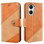 For Huawei nova 10 SE idewei Color Contrast Retro Texture Leather Phone Case(Orange)
