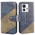 For Infinix Zero Ultra 5G idewei Color Contrast Retro Texture Leather Phone Case(Blue)