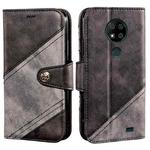 For Oukitel C19 Pro idewei Color Contrast Retro Texture Leather Phone Case(Black)