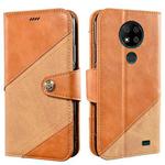 For Oukitel C19 Pro idewei Color Contrast Retro Texture Leather Phone Case(Orange)