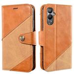 For Tecno Pova 4 idewei Color Contrast Retro Texture Leather Phone Case(Orange)