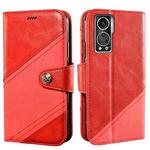 For ZTE Axon 30S idewei Color Contrast Retro Texture Leather Phone Case(Red)