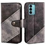 For ZTE Blade A72 4G idewei Color Contrast Retro Texture Leather Phone Case(Black)