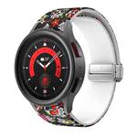 For Samsung Galaxy Watch5 Magnetic Printed Silicone Watch Band(Color Skull)