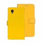 For Alcatel 1 Ultra idewei Crazy Horse Texture Leather Phone Case(Yellow)