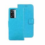 For OPPO A77s idewei Crazy Horse Texture Leather Phone Case(Sky Blue)