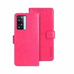 For OPPO A77s idewei Crazy Horse Texture Leather Phone Case(Rose Red)