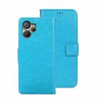 For Realme 10 5G idewei Crazy Horse Texture Leather Phone Case(Sky Blue)