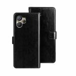 For Realme 10 5G idewei Crazy Horse Texture Leather Phone Case(Black)