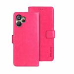 For Realme 10 5G idewei Crazy Horse Texture Leather Phone Case(Rose Red)