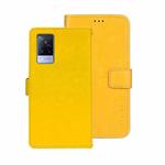 For vivo V21s idewei Crazy Horse Texture Leather Phone Case(Yellow)