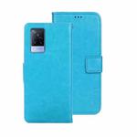 For vivo V21s idewei Crazy Horse Texture Leather Phone Case(Sky Blue)