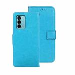 For ZTE Blade A72 4G idewei Crazy Horse Texture Leather Phone Case(Sky Blue)