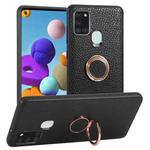 For Samsung Galaxy A21S Litchi Texture Magnetic Shockproof Protective Phone Case(Black)