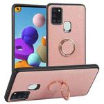 For Samsung Galaxy A21S Litchi Texture Magnetic Shockproof Protective Phone Case(Pink)