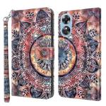 For OPPO A17 3D Painted Leather Phone Case(Colorful Mandala)