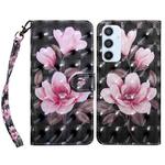 For Samsung Galaxy A54 5G 3D Painted Leather Phone Case(Pink Flower)