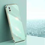 For Huawei Enjoy 9 XINLI Straight 6D Plating Gold Edge TPU Shockproof Case(Mint Green)