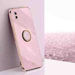 For Huawei Enjoy 9 XINLI Straight Edge 6D Electroplate TPU Phone Case with Ring Holder(Cherry Purple)