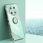 For Huawei Enjoy 50 Pro XINLI Straight Edge 6D Electroplate TPU Phone Case with Ring Holder(Mint Green)