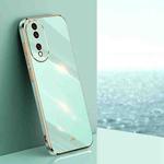 For Honor 80 5G XINLI Straight 6D Plating Gold Edge TPU Shockproof Case(Mint Green)