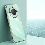 For Honor X40 XINLI Straight 6D Plating Gold Edge TPU Shockproof Case(Mint Green)