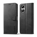 For OPPO A17 LC.IMEEKE Calf Texture Leather Phone Case(Black)