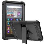 Silicone + PC Holder Shockproof Tablet Case For Amazon Kindle Fire HD 8 2022 / 2020 / HD 8 Plus 2020(Black)