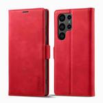 For Samsung Galaxy S23 Ultra 5G LC.IMEEKE Strong Magnetism Microfiber Leather Phone Case(Red)