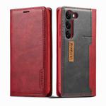 For Samsung Galaxy S23 5G LC.IMEEKE LC-001 Color Matching Frosted Leather Phone Case(Red)