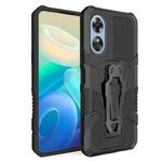 For OPPO A17 Armor Warrior Shockproof PC + TPU Phone Case(Black)