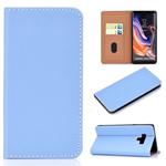 For Galaxy Note9 Solid Color Frosted Magnetic Horizontal Flip Leather Case with Card Slots & Holder(Blue)