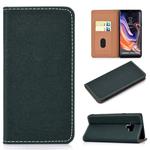 For Galaxy Note9 Solid Color Frosted Magnetic Horizontal Flip Leather Case with Card Slots & Holder(Green)