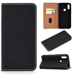 For Xiaomi Redmi 7 Solid Color Frosted Magnetic Horizontal Flip Leather Case with Card Slots & Holder(Black)