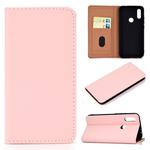 For Xiaomi Redmi 7 Solid Color Frosted Magnetic Horizontal Flip Leather Case with Card Slots & Holder(Pink)