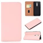 For Xiaomi Redmi K20 Solid Color Frosted Magnetic Horizontal Flip Leather Case with Card Slots & Holder(Pink)