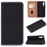 For Xiaomi 9 SE Solid Color Frosted Magnetic Horizontal Flip Leather Case with Card Slots & Holder(Black)