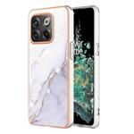For OnePlus 10T 5G / Ace Pro Electroplating Marble Dual-side IMD Phone Case(White 006)