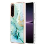 For Sony Xperia 1 IV Electroplating Marble Dual-side IMD Phone Case(Green 003)