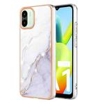 For Xiaomi Redmi A1 Electroplating Marble Dual-side IMD Phone Case(White 006)