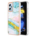 For Xiaomi Redmi Note 11T Pro / Note 11T Pro+ Electroplating Marble Dual-side IMD Phone Case(Green 004)