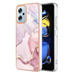 For Xiaomi Redmi Note 11T Pro / Note 11T Pro+ Electroplating Marble Dual-side IMD Phone Case(Rose Gold 005)