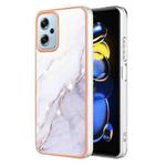 For Xiaomi Redmi Note 11T Pro / Note 11T Pro+ Electroplating Marble Dual-side IMD Phone Case(White 006)