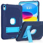 For iPad 10th Gen 10.9 2022 Contrast Color Robot Silicone + PC Tablet Cas(Navy Blue+Blue)